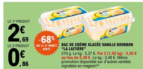 Promo Bac De Cr Me Glac E Vanille Bourbon La Laiti Re Chez E Leclerc