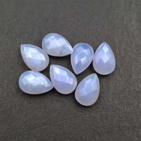 Natural Chalcedony Pear Briolette Cut Loose Gemstone Lot Pcs X Mm