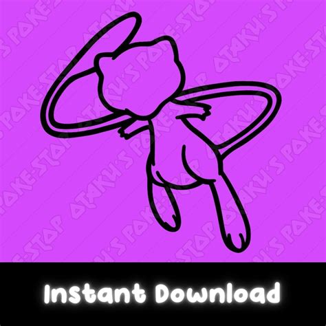 Pokémon Svg Mew Svg File Svg Outline Cricut Silhouette Etsy