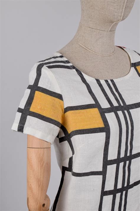 Piet Mondrian Linen Women Dress Long Linen Dress Asymmetric Etsy