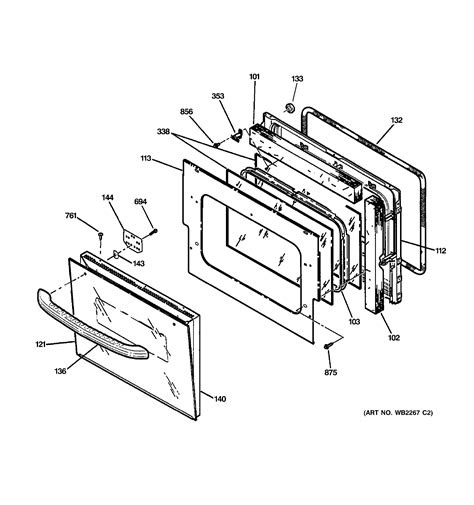 Assembly View For Oven Door Jmp31cl1cc