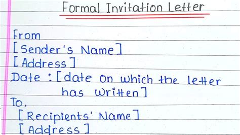 Formal Invitation Class Formal Invitation Letter Invitation