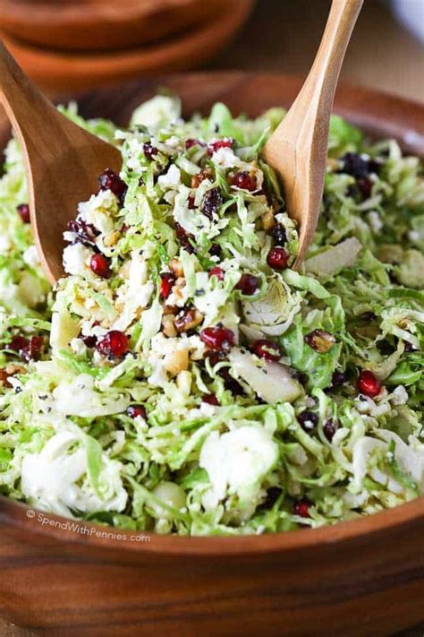 Brussel Sprout Salad Tossed In Honey Dijon Vinaigrette Brussel Sprout