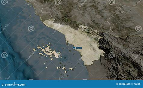 Jizan, Saudi Arabia - Highlighted with Capital. Satellite Stock ...