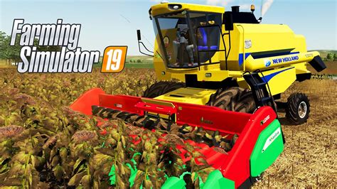 INICIANDO A COLHEITA DO GIRASSOL Farming Simulator 19 A Fazenda De