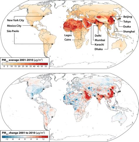 Global Average Satellite Derived Pm2 5 From 2001 To 2010 μg M³ Download Scientific Diagram