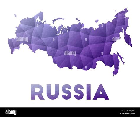 Map Of Russia Low Poly Illustration Of The Country Purple Geometric