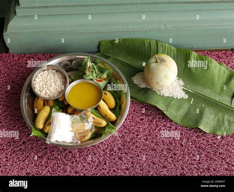 Hindu temple food offering in temple Kuala Lumpur Malaysia Stock Photo - Alamy