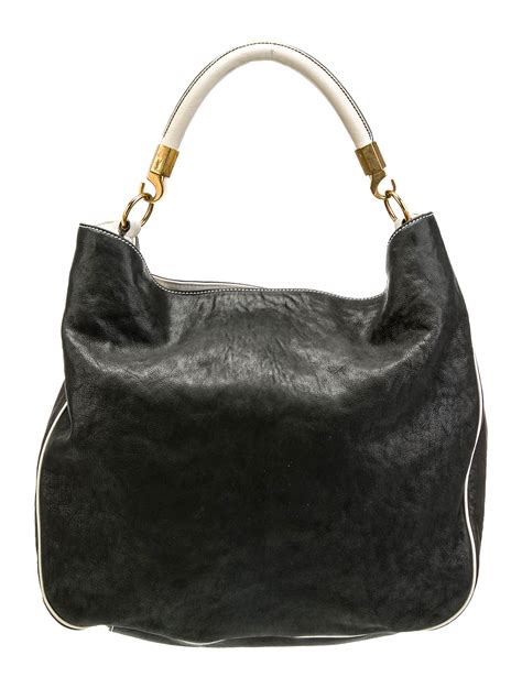 Yves Saint Laurent Leather Roady Hobo Bag Black Hobos Handbags