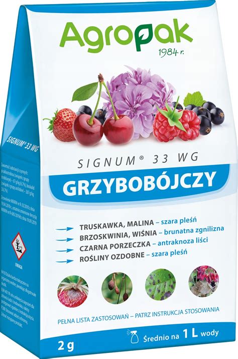 Agropak Signum 33 WG 2g grzybobójczy szara pleśń truskawka malina