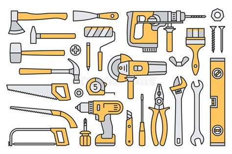 Building Tools Icons Stock Vector Illustration Of Perforator 95860382