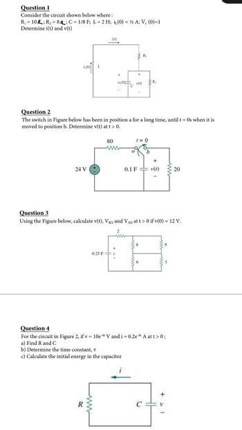 Answered Question 1 Consider the circuit shown below where R₁ 10