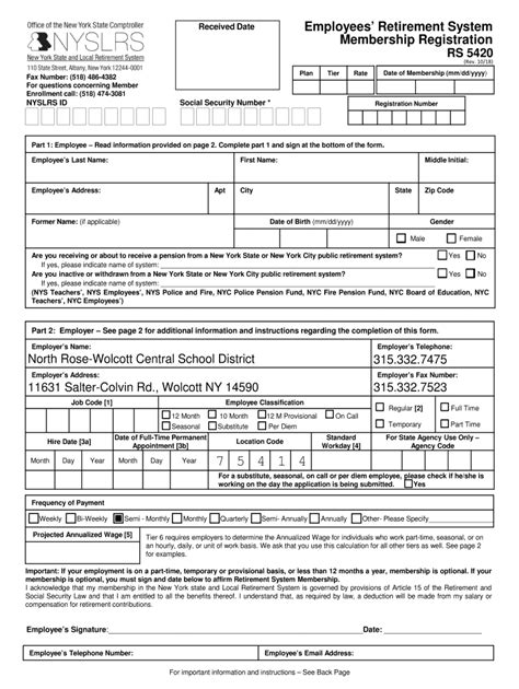 Fillable Online ERS Application For NYSLRS Employers To Register New