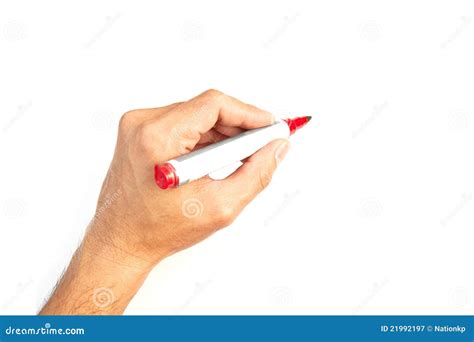 Hand With A Marker Isolated Stock Image Image Of Highlighter Marking