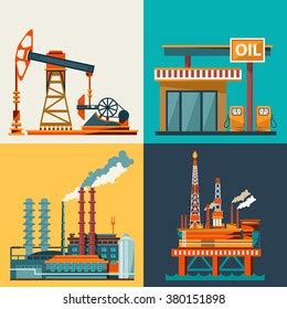 Oil Industry Concept Fuel Transportation Process Stock Vector Royalty