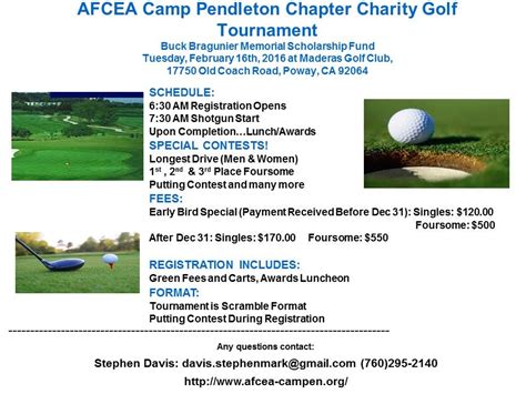 AFCEA Camp Pendleton Chapter Charity Golf Tournament | Oceanside, CA Patch