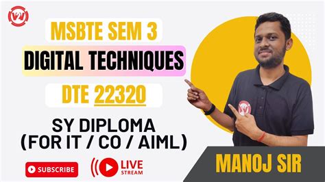 Msbte Sem 3 Digital Techniques Sy Diploma Youtube