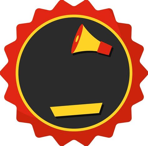 Red And Yellow Loud Speaker In Zigzag Black Circle Element 24157758 ...