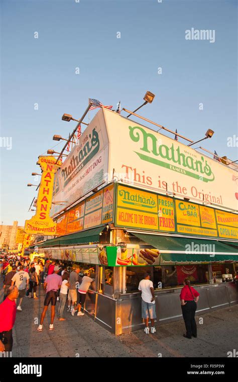 Nathans Famous Hot Dog Stand Surf Avenue Coney Island Brooklyn New York