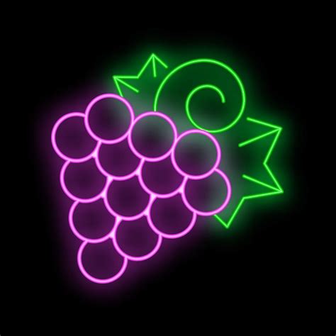 Signo De Ne N Que Muestra Un Racimo De Uvas Brillando Sobre Un Fondo