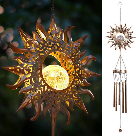 DesGully Solar Wind Chimes Sun Wind Chime Outdoor Clearance W Glowing