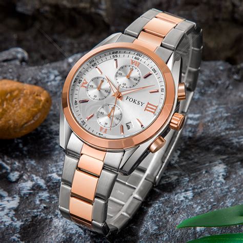 Jam Tangan Rantai Stainless Steel Mewah Rose Gold Jam Tangan Kuarsa