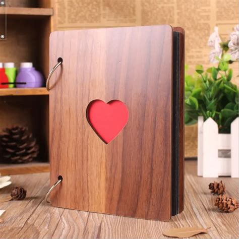 6 Inch Wood Cover Albums Handmade Loose Leaf Pasted Photo Album