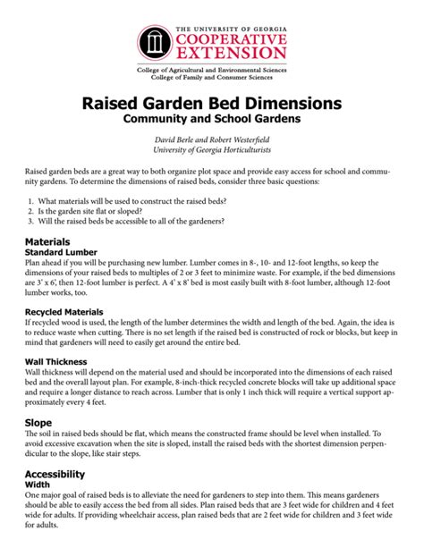 Raised Garden Bed Dimensions Community and School Gardens