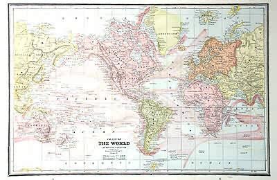 Chart Of The World On Mercators Projection By Peoples Publishing Co