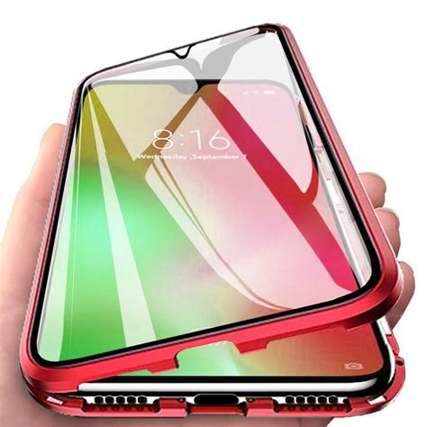 Etui Magnet Front Back Redmi Note 8 Pro Red Czerwony Mobilne Etui