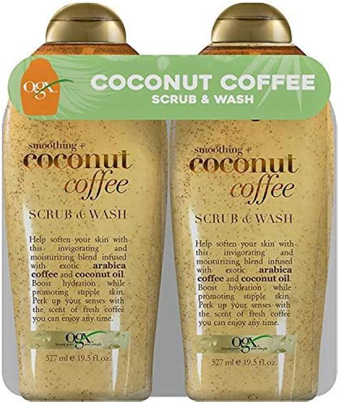 Ogx Body Scrub Coconut Coffee 195 Ounce 577ml 2 Pack Amazonca