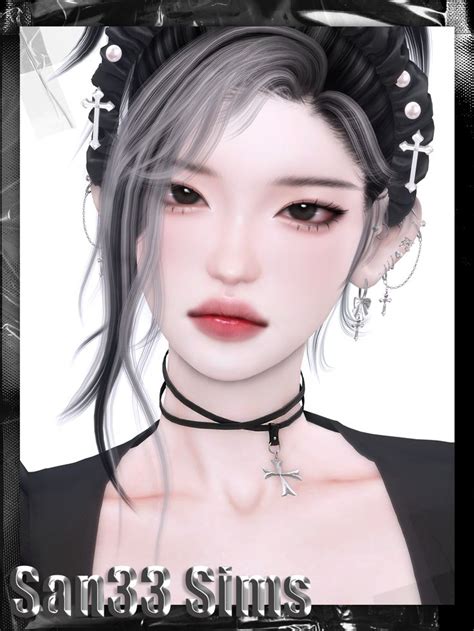 【333】bandage Cross Choker San33 In 2024 Sims Hair Cross Choker Sims 4 Mods Clothes