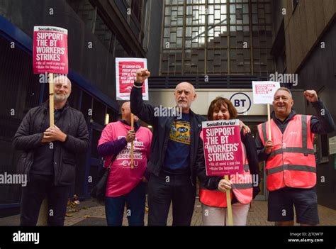 London Uk 30th August 2022 Bt And Openreach Strike Picket Outside Bt