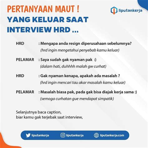 Liputankerja On Instagram “pertanyaan Interview Yang Menentukan Gagal Atau Tidak Nya Kamu