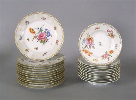 Set of twelve Dresden porcelain plates, 10" dia.,o sold at auction on ...