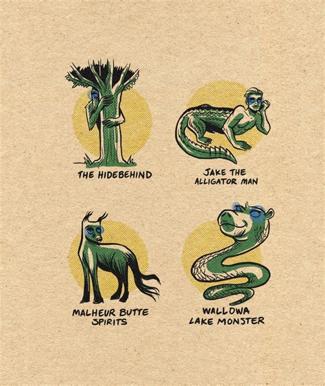 Famous Cryptids Of Oregon Print Etsy