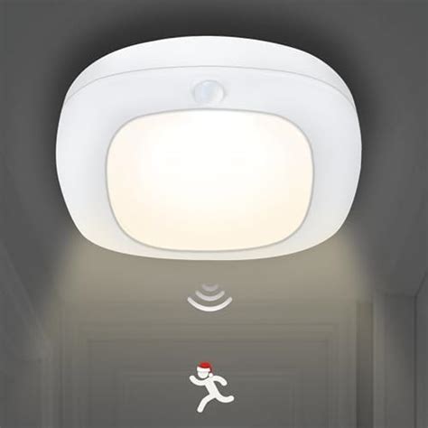 Yurnero Led Motion Sensor Ceiling Light Battery Operated Ultra