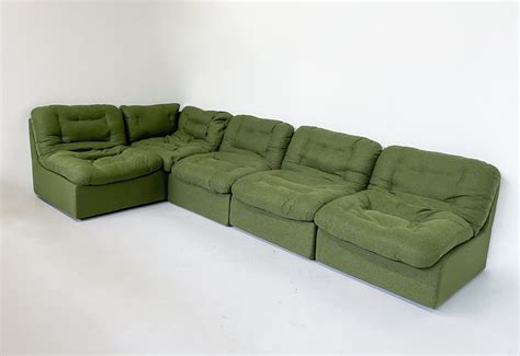 Mid Century Modern Green Modular Sofa | #250948