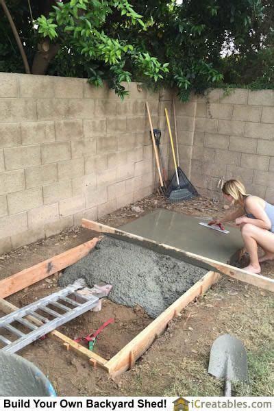 Screeding And Magging The Concrete Slab For The Storage Shed Floor