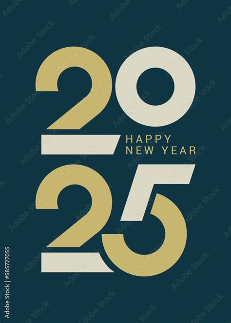 2025 Happy New Year 2025 Design Template With Typography Logo 2025