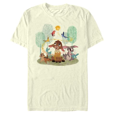 Mens Disney Wish Animal Friends T Shirt Beige Small