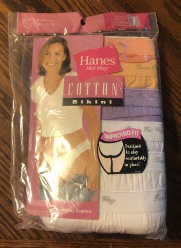 Vintage Hanes Her Way Bikini Panties Pack Size New