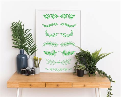 Greenery Leaf Divider Svg Bundle Decorative Border Svg Etsy Denmark