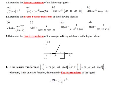 Solved 1 Determine The Fourier Transform Of The Following