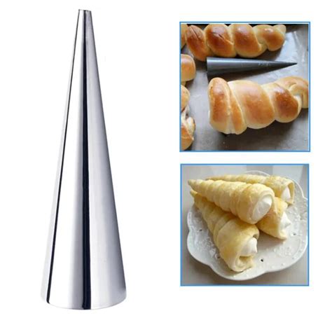 1PC Stainless Steel Spiral Croissants Molds High Quality Conical Tube