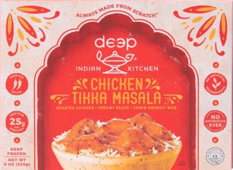 Deep Indian Kitchen Chicken Tikka Masala With Basmati Rice Frozen Meal 9 Oz Fry’s Food Stores