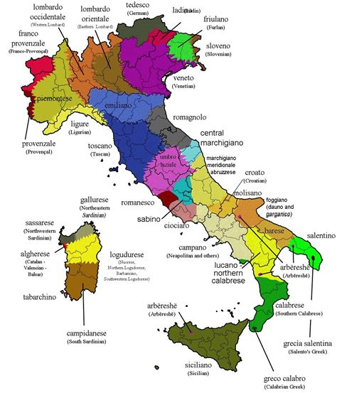 Cartina Dei Dialetti Italiani Aprender Italiano Italiano Mapas De Viaje