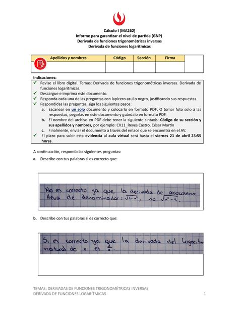 GNP 3 Calculo 1 Ejercicio de GNP Cálculo I MA262 Informe para