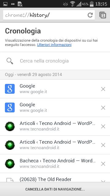 Come Cancellare I Dati Di Navigazione In Chrome Tecnoandroid