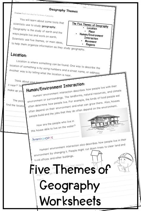 5 Themes Of Geography Worksheet E Street Light